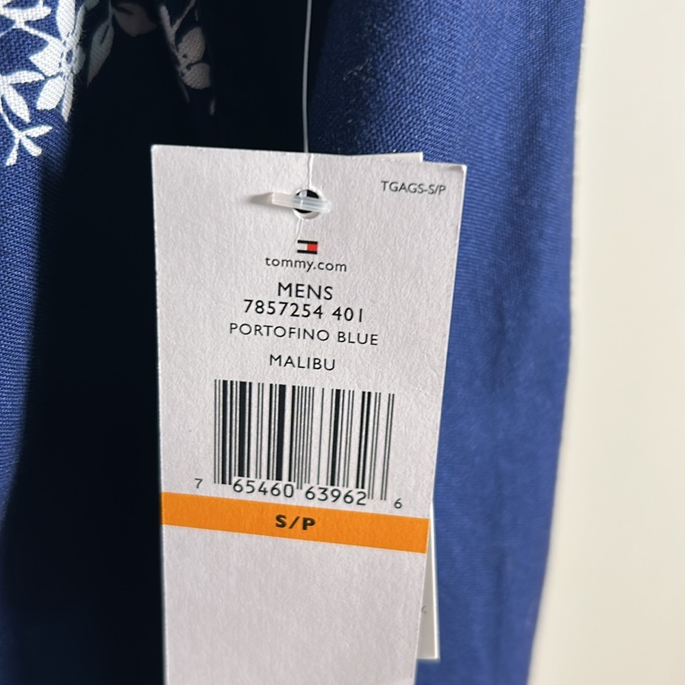 NWT Tommy Hilfiger Shirt Mens Small Blue Floral Button Down Long Sleeve Casual - Picture 3 of 10